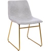 image:imageFlash Furniture Butler 18 LeatherSoft Dining Table Height Chairs MidCentury Modern Bucket Style Dining Chairs Set of 2 Light BrownBlackLight Gray LeathersoftGold Frame