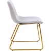 image:imageFlash Furniture Butler 18 LeatherSoft Dining Table Height Chairs MidCentury Modern Bucket Style Dining Chairs Set of 2 Light BrownBlackLight Gray LeathersoftGold Frame
