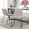 image:imageFlash Furniture Butler 18 LeatherSoft Dining Table Height Chairs MidCentury Modern Bucket Style Dining Chairs Set of 2 Light BrownBlackLight Gray LeathersoftBlack Frame
