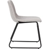 image:imageFlash Furniture Butler 18 LeatherSoft Dining Table Height Chairs MidCentury Modern Bucket Style Dining Chairs Set of 2 Light BrownBlackLight Gray LeathersoftBlack Frame