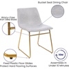 image:imageFlash Furniture Butler 18 LeatherSoft Dining Table Height Chairs MidCentury Modern Bucket Style Dining Chairs Set of 2 Light BrownBlackLight Gray LeathersoftGold Frame