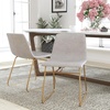 image:imageFlash Furniture Butler 18 LeatherSoft Dining Table Height Chairs MidCentury Modern Bucket Style Dining Chairs Set of 2 Light BrownBlackLight Gray LeathersoftGold Frame