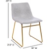image:imageFlash Furniture Butler 18 LeatherSoft Dining Table Height Chairs MidCentury Modern Bucket Style Dining Chairs Set of 2 Light BrownBlackLight Gray LeathersoftGold Frame