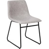 image:imageFlash Furniture Butler 18 LeatherSoft Dining Table Height Chairs MidCentury Modern Bucket Style Dining Chairs Set of 2 Light BrownBlackLight Gray LeathersoftBlack Frame