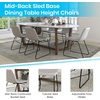 image:imageFlash Furniture Butler 18 LeatherSoft Dining Table Height Chairs MidCentury Modern Bucket Style Dining Chairs Set of 2 Light BrownBlackLight Gray LeathersoftBlack Frame