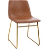 image:imageFlash Furniture Butler 18 LeatherSoft Dining Table Height Chairs MidCentury Modern Bucket Style Dining Chairs Set of 2 Light BrownGold