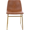 image:imageFlash Furniture Butler 18 LeatherSoft Dining Table Height Chairs MidCentury Modern Bucket Style Dining Chairs Set of 2 Light BrownGold