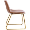 image:imageFlash Furniture Butler 18 LeatherSoft Dining Table Height Chairs MidCentury Modern Bucket Style Dining Chairs Set of 2 Light BrownGold