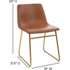 image:imageFlash Furniture Butler 18 LeatherSoft Dining Table Height Chairs MidCentury Modern Bucket Style Dining Chairs Set of 2 Light BrownGold