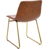 image:imageFlash Furniture Butler 18 LeatherSoft Dining Table Height Chairs MidCentury Modern Bucket Style Dining Chairs Set of 2 Light BrownGold