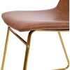 image:imageFlash Furniture Butler 18 LeatherSoft Dining Table Height Chairs MidCentury Modern Bucket Style Dining Chairs Set of 2 Light BrownGold