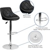image:imageFlash Furniture Caldwell 2 Pk Contemporary Gray Vinyl Bucket Seat Adjustable Height Barstool with Chrome BaseBlack