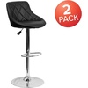 image:imageFlash Furniture Caldwell 2 Pk Contemporary Gray Vinyl Bucket Seat Adjustable Height Barstool with Chrome BaseBlack