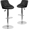 image:imageFlash Furniture Caldwell 2 Pk Contemporary Gray Vinyl Bucket Seat Adjustable Height Barstool with Chrome BaseBlack