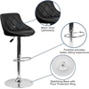 image:imageFlash Furniture Caldwell 2 Pk Contemporary Gray Vinyl Bucket Seat Adjustable Height Barstool with Chrome BaseBlack