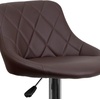 image:imageFlash Furniture Caldwell 2 Pk Contemporary Gray Vinyl Bucket Seat Adjustable Height Barstool with Chrome BaseBrown