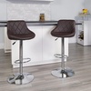 image:imageFlash Furniture Caldwell 2 Pk Contemporary Gray Vinyl Bucket Seat Adjustable Height Barstool with Chrome BaseBrown