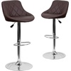 image:imageFlash Furniture Caldwell 2 Pk Contemporary Gray Vinyl Bucket Seat Adjustable Height Barstool with Chrome BaseBrown