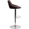 image:imageFlash Furniture Caldwell 2 Pk Contemporary Gray Vinyl Bucket Seat Adjustable Height Barstool with Chrome BaseBrown