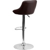 image:imageFlash Furniture Caldwell 2 Pk Contemporary Gray Vinyl Bucket Seat Adjustable Height Barstool with Chrome BaseBrown