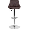 image:imageFlash Furniture Caldwell 2 Pk Contemporary Gray Vinyl Bucket Seat Adjustable Height Barstool with Chrome BaseBrown