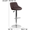 image:imageFlash Furniture Caldwell 2 Pk Contemporary Gray Vinyl Bucket Seat Adjustable Height Barstool with Chrome BaseBrown