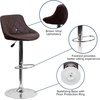 image:imageFlash Furniture Caldwell 2 Pk Contemporary Gray Vinyl Bucket Seat Adjustable Height Barstool with Chrome BaseBrown