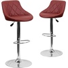 image:imageFlash Furniture Caldwell 2 Pk Contemporary Gray Vinyl Bucket Seat Adjustable Height Barstool with Chrome BaseBurgundy