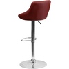 image:imageFlash Furniture Caldwell 2 Pk Contemporary Gray Vinyl Bucket Seat Adjustable Height Barstool with Chrome BaseBurgundy