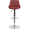image:imageFlash Furniture Caldwell 2 Pk Contemporary Gray Vinyl Bucket Seat Adjustable Height Barstool with Chrome BaseBurgundy