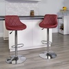 image:imageFlash Furniture Caldwell 2 Pk Contemporary Gray Vinyl Bucket Seat Adjustable Height Barstool with Chrome BaseBurgundy
