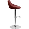 image:imageFlash Furniture Caldwell 2 Pk Contemporary Gray Vinyl Bucket Seat Adjustable Height Barstool with Chrome BaseBurgundy