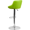 image:imageFlash Furniture Caldwell 2 Pk Contemporary Gray Vinyl Bucket Seat Adjustable Height Barstool with Chrome BaseGreen