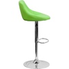 image:imageFlash Furniture Caldwell 2 Pk Contemporary Gray Vinyl Bucket Seat Adjustable Height Barstool with Chrome BaseGreen