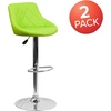 image:imageFlash Furniture Caldwell 2 Pk Contemporary Gray Vinyl Bucket Seat Adjustable Height Barstool with Chrome BaseGreen