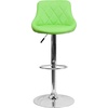 image:imageFlash Furniture Caldwell 2 Pk Contemporary Gray Vinyl Bucket Seat Adjustable Height Barstool with Chrome BaseGreen