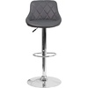 image:imageFlash Furniture Caldwell 2 Pk Contemporary Gray Vinyl Bucket Seat Adjustable Height Barstool with Chrome BaseGrey