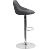 image:imageFlash Furniture Caldwell 2 Pk Contemporary Gray Vinyl Bucket Seat Adjustable Height Barstool with Chrome BaseGrey