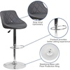 image:imageFlash Furniture Caldwell 2 Pk Contemporary Gray Vinyl Bucket Seat Adjustable Height Barstool with Chrome BaseGrey