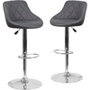 image:imageFlash Furniture Caldwell 2 Pk Contemporary Gray Vinyl Bucket Seat Adjustable Height Barstool with Chrome BaseGrey