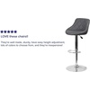 image:imageFlash Furniture Caldwell 2 Pk Contemporary Gray Vinyl Bucket Seat Adjustable Height Barstool with Chrome BaseGrey