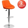 image:imageFlash Furniture Caldwell 2 Pk Contemporary Gray Vinyl Bucket Seat Adjustable Height Barstool with Chrome BaseOrange