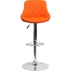 image:imageFlash Furniture Caldwell 2 Pk Contemporary Gray Vinyl Bucket Seat Adjustable Height Barstool with Chrome BaseOrange