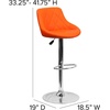 image:imageFlash Furniture Caldwell 2 Pk Contemporary Gray Vinyl Bucket Seat Adjustable Height Barstool with Chrome BaseOrange