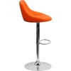 image:imageFlash Furniture Caldwell 2 Pk Contemporary Gray Vinyl Bucket Seat Adjustable Height Barstool with Chrome BaseOrange
