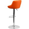 image:imageFlash Furniture Caldwell 2 Pk Contemporary Gray Vinyl Bucket Seat Adjustable Height Barstool with Chrome BaseOrange