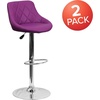 image:imageFlash Furniture Caldwell 2 Pk Contemporary Gray Vinyl Bucket Seat Adjustable Height Barstool with Chrome BasePurple