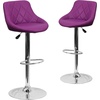 image:imageFlash Furniture Caldwell 2 Pk Contemporary Gray Vinyl Bucket Seat Adjustable Height Barstool with Chrome BasePurple