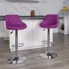 image:imageFlash Furniture Caldwell 2 Pk Contemporary Gray Vinyl Bucket Seat Adjustable Height Barstool with Chrome BasePurple