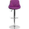 image:imageFlash Furniture Caldwell 2 Pk Contemporary Gray Vinyl Bucket Seat Adjustable Height Barstool with Chrome BasePurple